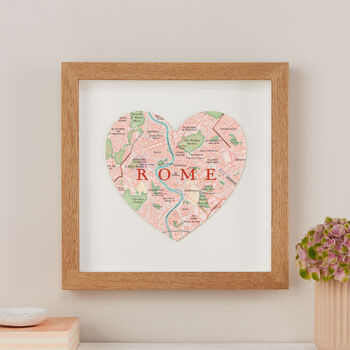 Personalised Location Rome Map Heart Print, 3 of 6