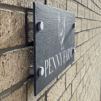 Personalised Chicken Slate House Number Sign, 2 of 2