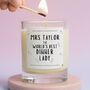 World's Best Dinner Lady Personalised Candle Gift, thumbnail 1 of 6
