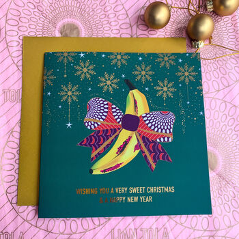 Sweet Christmas And Happy New Year Card Gold Foiled, 2 of 3