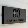 Matte Black House Sign With Raised Gloss Black Lettering, thumbnail 1 of 3