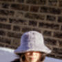 Seal Grey Fluffy Bucket Hat, thumbnail 2 of 5