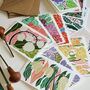 Colourful Linocut Birth Flower Notecards Set Of 12, thumbnail 1 of 10