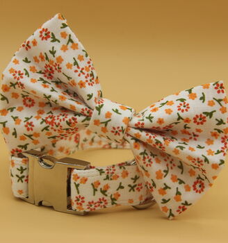 Orange Daisy Dog Bow Tie, 3 of 11