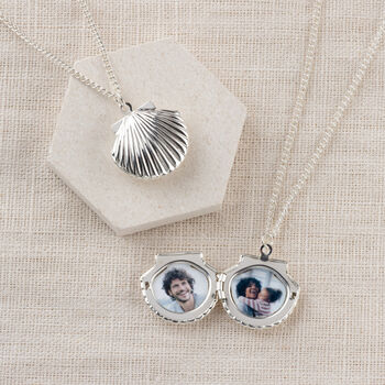 Personalised Sea Shell Locket Photo Mother's Day Necklace, 3 of 11