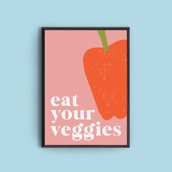 Personalised 'Eat Your Veggies' Colourful Art Print, 4 of 4