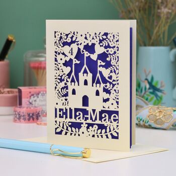 Personalised Lasercut Castle Birthday Card, 5 of 12