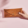 Personalised Tan Brown Leather Envelope Purse, thumbnail 1 of 4