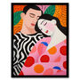 Sweet Dreaming Sleeping Couple Bright Wall Art Print, thumbnail 5 of 6
