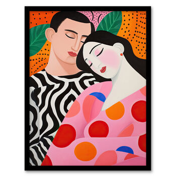 Sweet Dreaming Sleeping Couple Bright Wall Art Print, 5 of 6