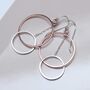Sterling Silver Rose Gold Circles Dangly Earrings, thumbnail 6 of 7