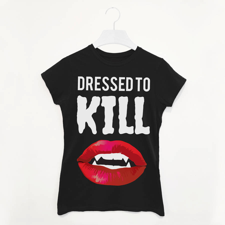 Dressed To Kill Women’s Halloween T Shirt, 1 of 2
