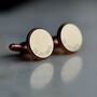 Personalised Curve Engraved Bronze And Copper Cufflinks, thumbnail 3 of 11