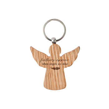 Angel Oak Keyring | 'Feathers Appear When Angels Are Near' | Keys, 2 of 2