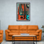 Retro Abstract Wall Art, Orange And Black Shapes, thumbnail 7 of 12