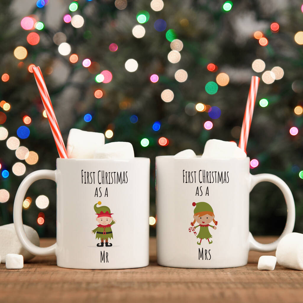 First Christmas Mr And Mrs Elf Mug Set, 1 of 5