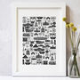 Liverpool Illustrated Black And White Print, thumbnail 2 of 7