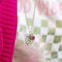 Child's Initial Heart And Birthstone Necklace, thumbnail 4 of 12