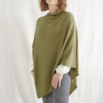 Fair Trade Luxury Soft Fine Knit Merino Cowl Poncho, 4 of 12