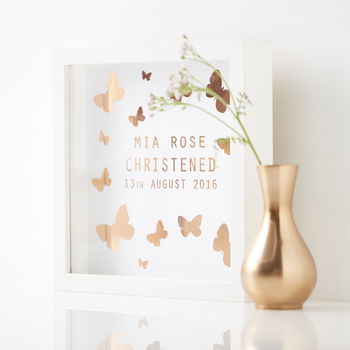 Personalised Butterfly Framed Christening Print, 4 of 5
