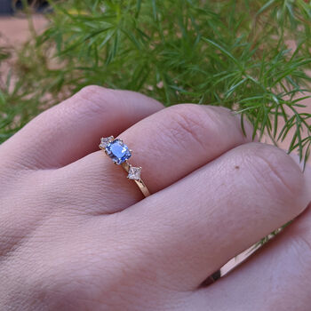 Sapphire And Diamond Engagement Ring, 8 of 11