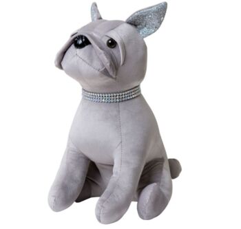Grey French Bulldog Door Stop With Diamante Collar, 2 of 3