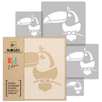 Reusable Plastic Stencils Five Pcs Toucan With Brushes, 2 of 5