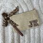 Personalised Leopard Print Straw Clutch Bag, thumbnail 1 of 5