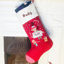 Personalised Elf And Father Christmas Stocking, thumbnail 2 of 5