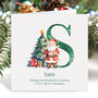 Personalised Green Initial Christmas Card, thumbnail 1 of 8