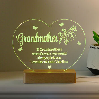 Personalised Floral Heart LED Night Light, 8 of 8