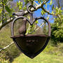 Set Of Two Cast Iron Heart Shaped Bird Seed Feeders, thumbnail 8 of 9
