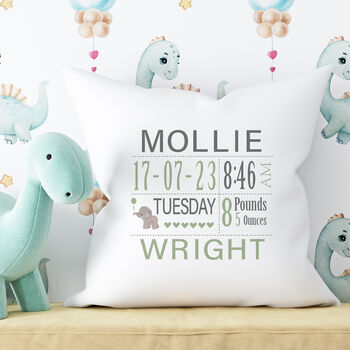 New Baby Cushion Birth Announcement, 7 of 8