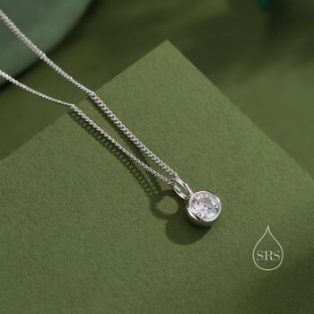 Sterling Silver Cz Bubble Pendant Necklace, 4 of 12