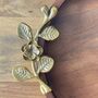 Mango Wood Round Tray With Antique Gold Handles, thumbnail 6 of 12