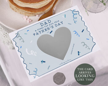 Personalised Father's Day Gift Scratch Voucher With Blue Marble Design, 2 of 3
