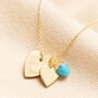 Personalised Double Heart And Bail Birthstone Charm Necklace, thumbnail 3 of 5