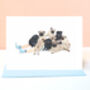 Pug Pile Funny Illustrated Greetings Card, thumbnail 2 of 5