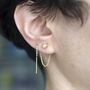 Topaz November Birthstone Sterling Silver Chain Earrings, thumbnail 3 of 7