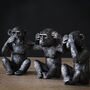 Set Of Three Silver 'Evil' Monkeys, thumbnail 4 of 6