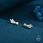 Sterling Silver Tiny Shooting Star Stud Earrings, thumbnail 1 of 11