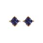 Rose Gold Princess Cut Birthstone Earrings December Tanzanite, thumbnail 2 of 5