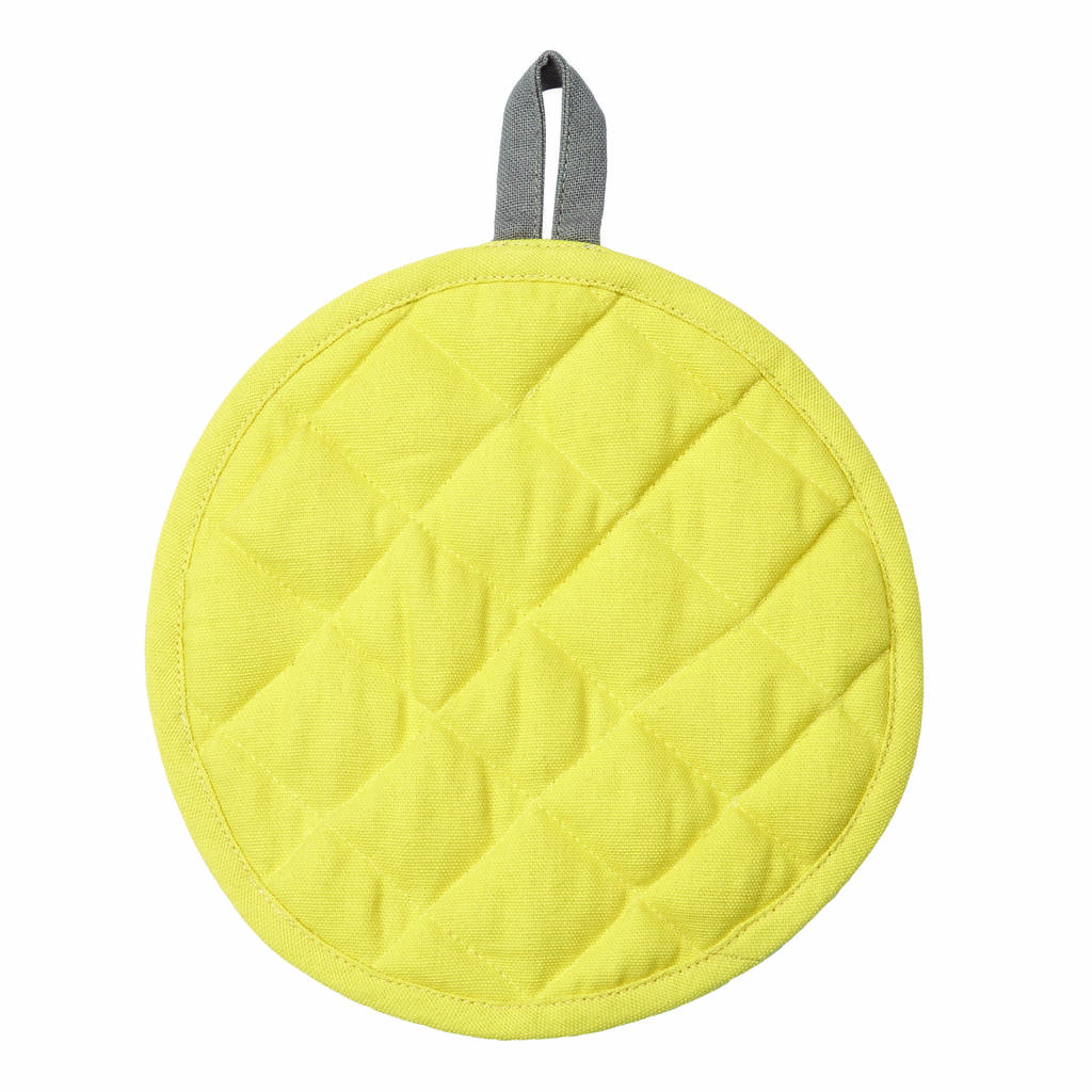 b.c.s round pot holder. yellow, grey or rose by british colour standard