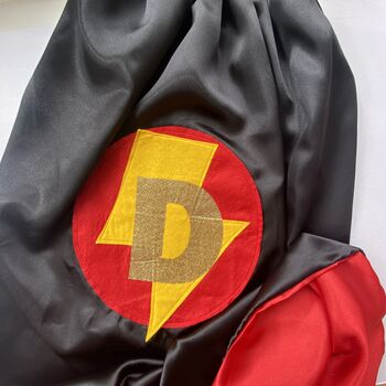 Adult Lined Superhero Cape With Letter, 2 of 11