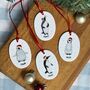 Penguin Christmas Ceramic Decoration, thumbnail 7 of 9