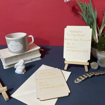 Personalised Wooden New Baby Keepsake Plaque, 5 of 9