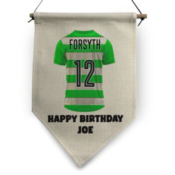 Personaslied Football And Rugby Shirt Customisable Pennant Flag, 4 of 10