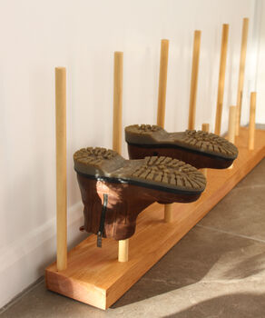 Engraved Wooden Floor Boot Rack, 7 of 12