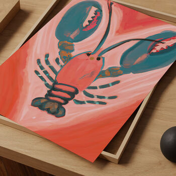 Lobster And Love Heart Art Print, 2 of 2