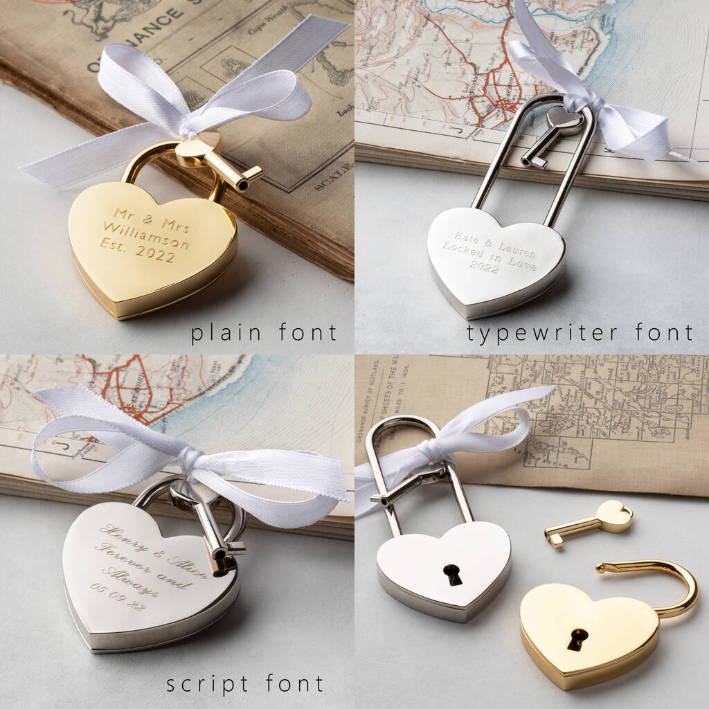 Silver Hand-Forged Love Lock with Custom Engraving - Tempe Trophy